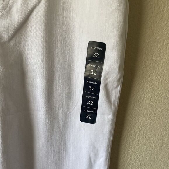 J.Crew Jeans Women 32 White Stovepipe High Rise Raw Hem Signature Stretch NWT - Picture 2 of 8